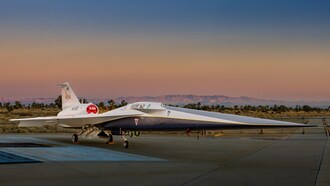 Lockheed Martin Skunk Works® rolled out the X-59, a unique experimental aircraft designed to quiet the sonic boom, at a ceremony in Palmdale, California, Friday.